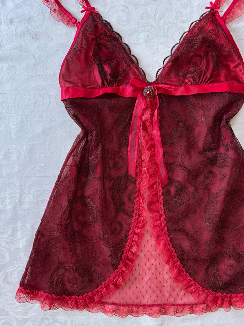 EB Black Red Lace Mini Dress (XS)