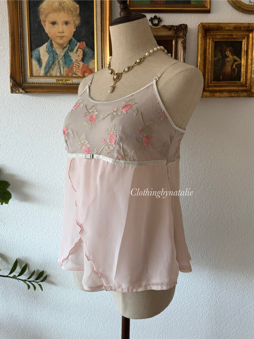 Floral Sheer Chiffon Cami Size S