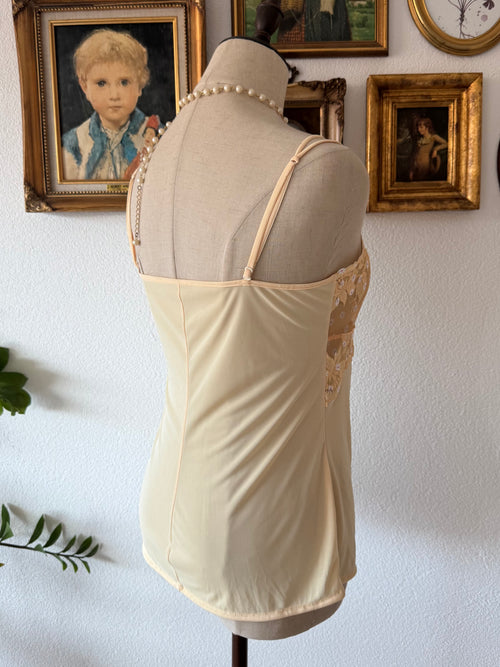 Floral Yellow Nylon Cami Size S