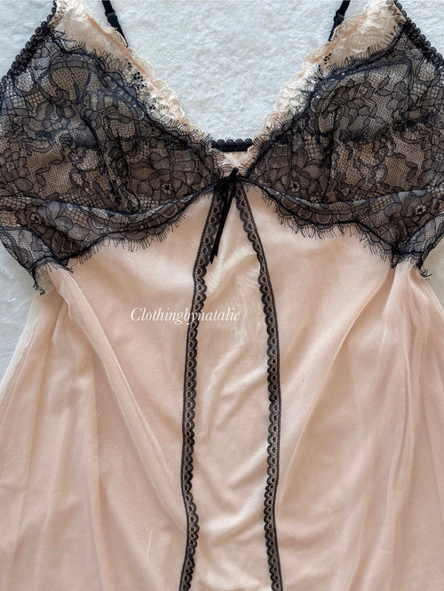 Glitter Sheer Mesh Babydoll Size S/M