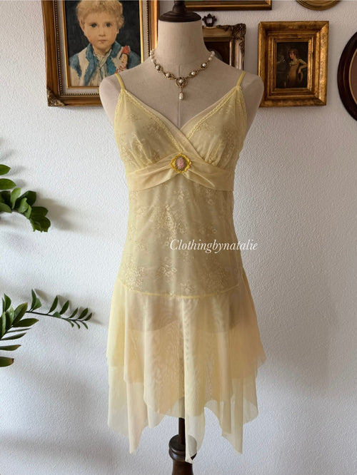 Fairy Yellow Mesh Babydoll Size S