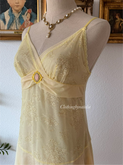 Fairy Yellow Mesh Babydoll Size S