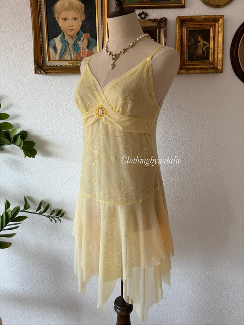 Fairy Yellow Mesh Babydoll Size S