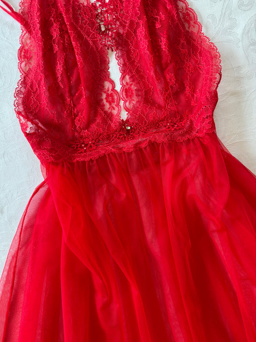 Red Lace Babydoll (S/M)