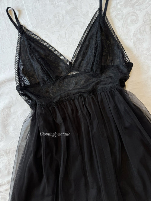 EB Black Lace Babydoll (S/M)