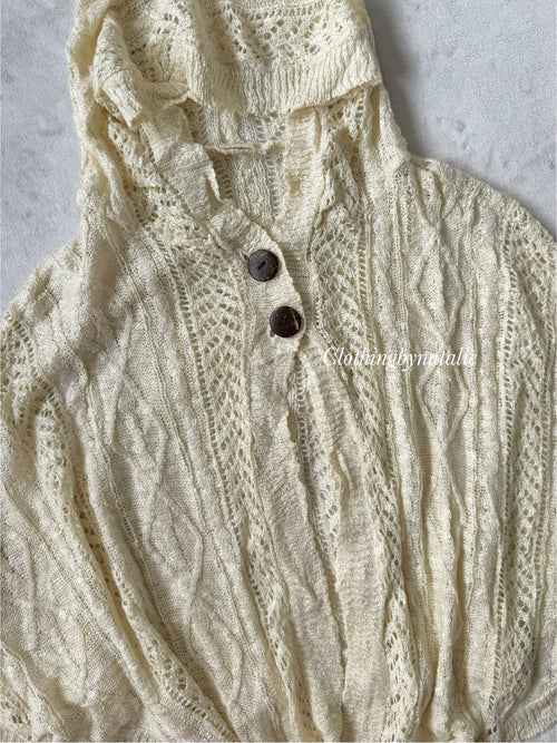 Cream Knit Poncho Size S/M