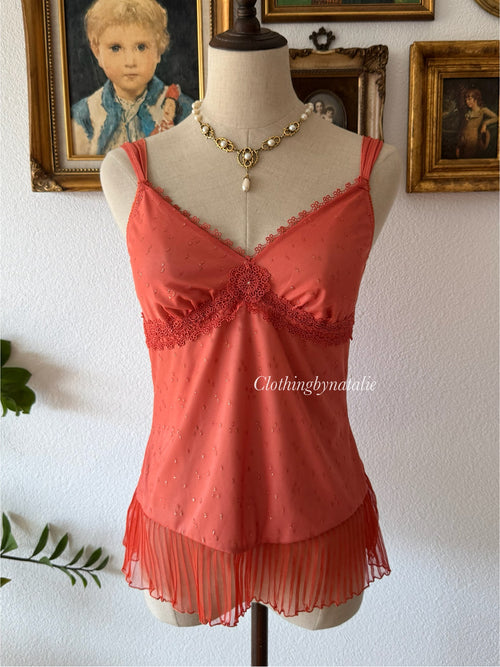 Y2K Glitter Mesh Cami Size S