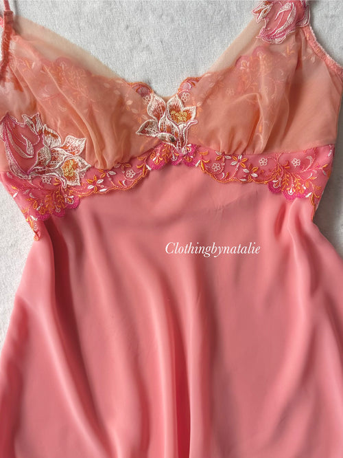 Coquette Orange Sheer Chiffon Babydoll size S