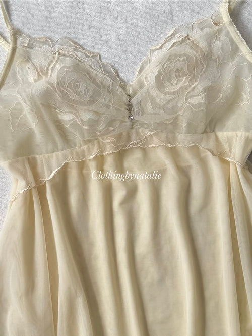 Soft Yellow Mesh Babydoll size S