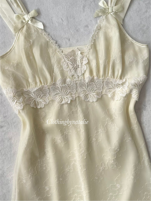 Coquette Cream Satin Lace Dress size S/small M