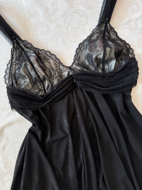 Black Layered Mesh Babydoll (M/L)