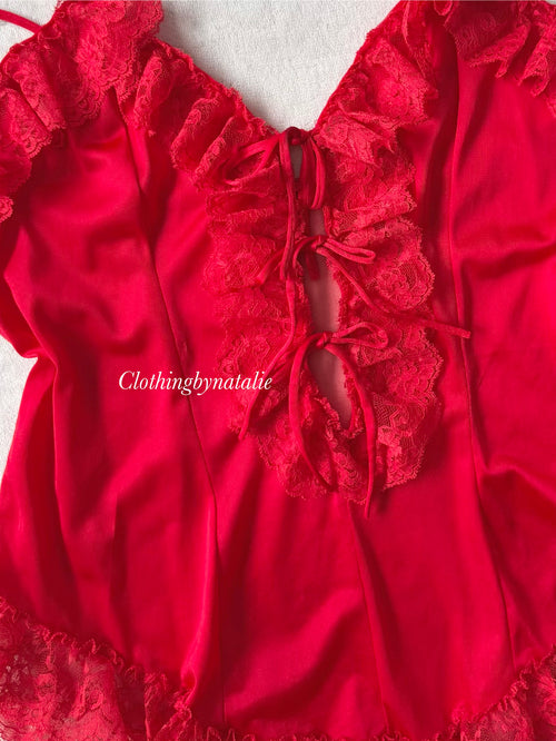 Delicates Red Nylon Mini Dress size M/small L