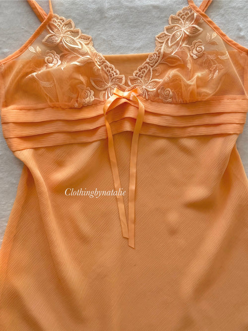 Orange Chiffon Slip Size S