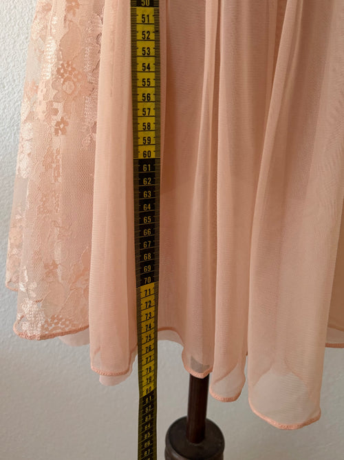 Peach Lace Mesh Mini Dress size S/M