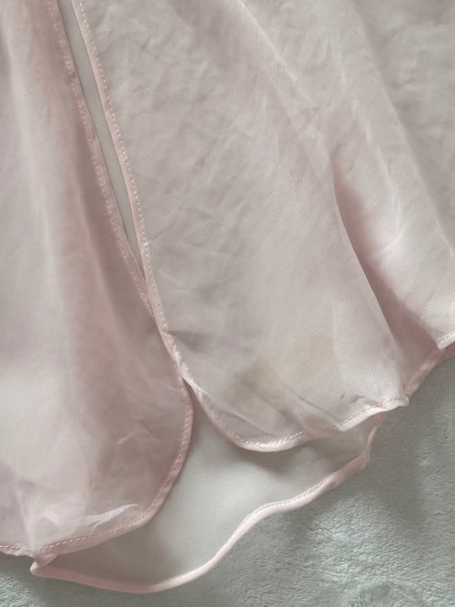 Cinema Etoile Pink Chiffon Lace Babydoll Size M