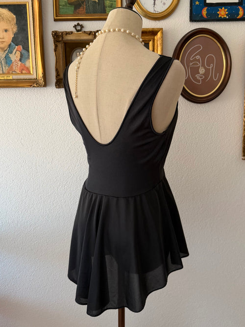 Vintage Black Nylon Mini Dress size M