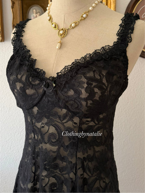 Private Luxury Black Lace Babydoll size M