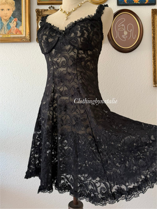 Private Luxury Black Lace Babydoll size M