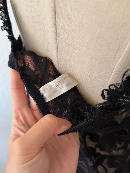 Private Luxury Black Lace Babydoll size M