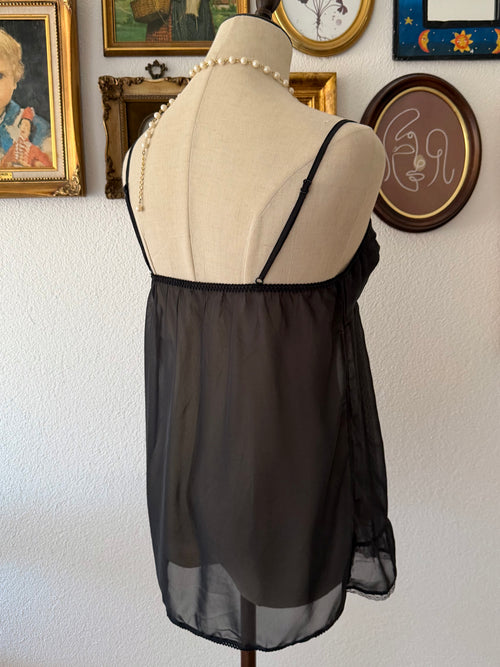 Black Blue Chiffon Cami size S/small M
