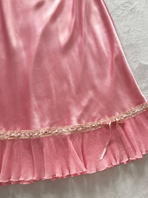 Carbenet Pink Midi Satin Slip Size S