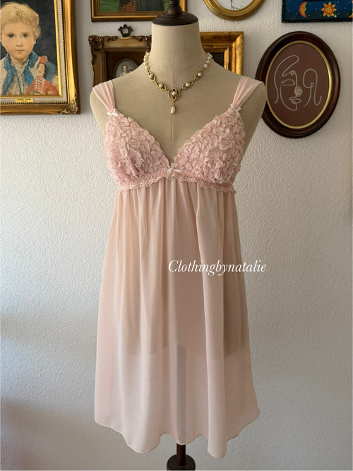 Peach Chiffon Babydoll size S