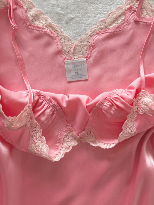 Carbenet Pink Midi Satin Slip Size S