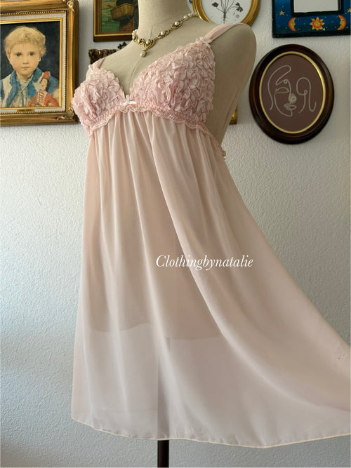 Peach Chiffon Babydoll size S