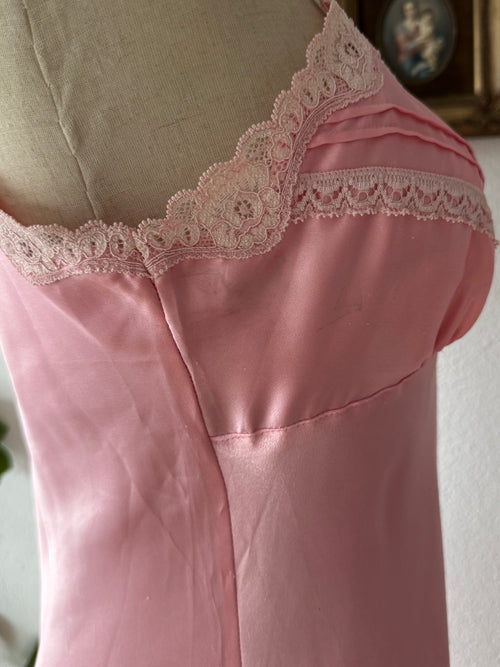 Carbenet Pink Midi Satin Slip Size S