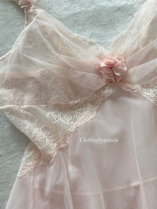 Pink Fairy Mesh Babydoll Size S