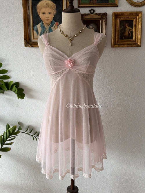 Pink Fairy Mesh Babydoll Size S