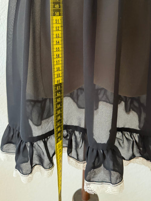 Flora Black Chiffon Babydoll size M
