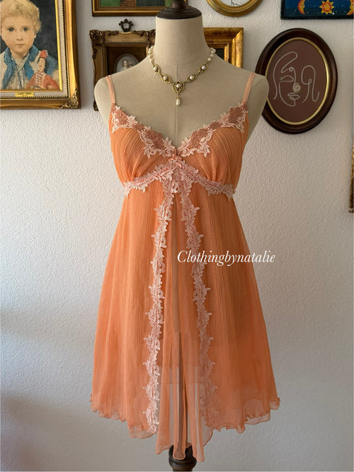 Orange Pleated Babydoll size S