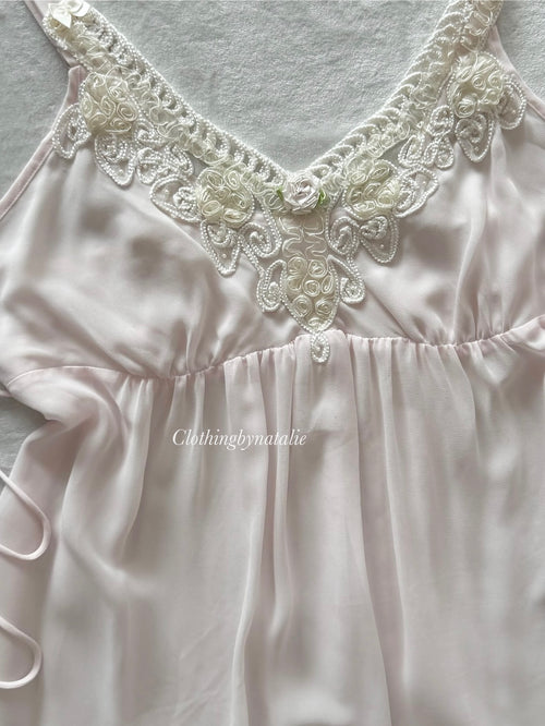 Linea Donatella Pink Chiffon Babydoll Size L