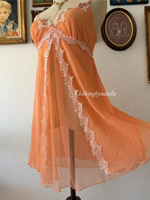 Orange Pleated Babydoll size S