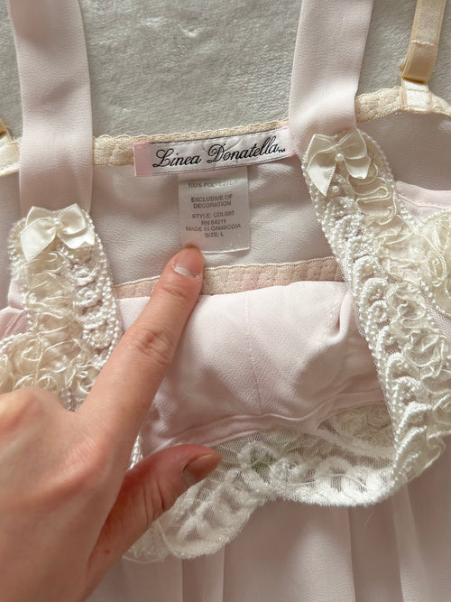 Linea Donatella Pink Chiffon Babydoll Size L