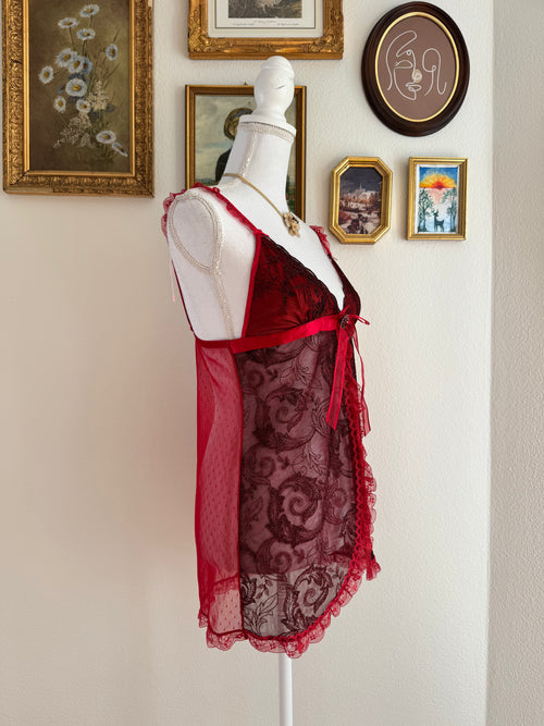 EB Black Red Lace Mini Dress (XS)