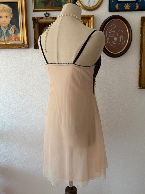 Black Orange Glitter Mesh Babydoll size S/small M