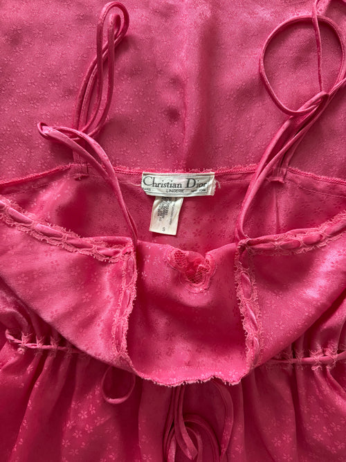 Christian Dior Pink Maxi Brocade Gown Size S/M