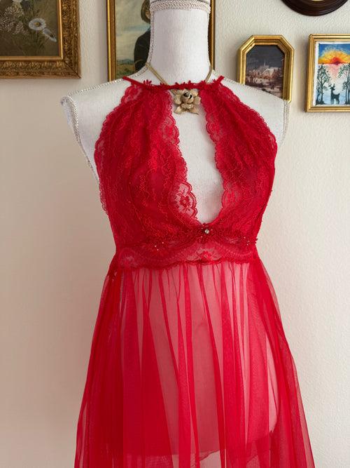 Red Lace Babydoll (S/M)