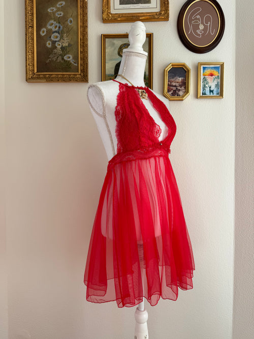 Red Lace Babydoll (S/M)