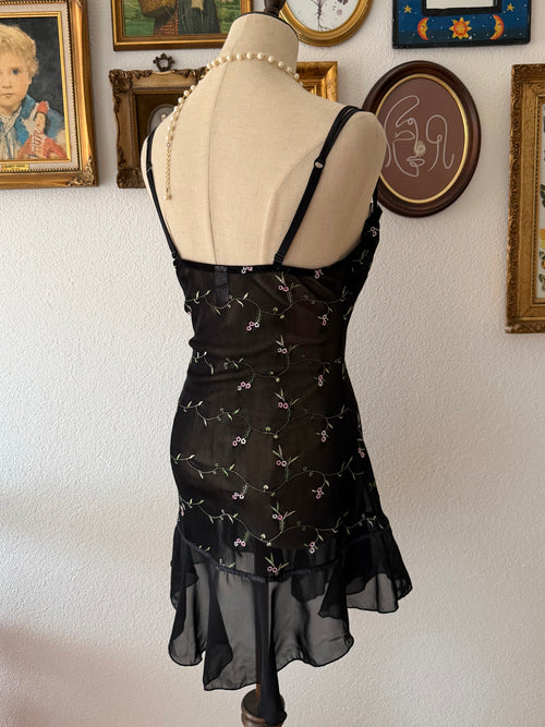 Black Floral Mesh Babydoll size M/cup C