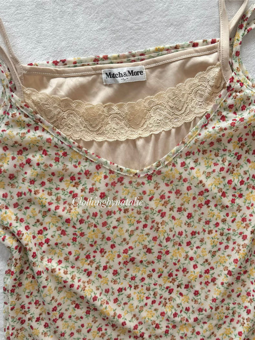 Y2K Floral Stretchy Cami Size S