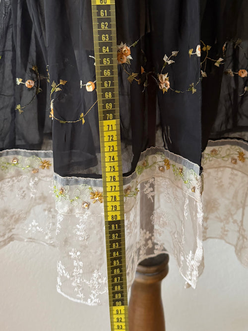 Whimsical Black Chiffon Babydoll size S