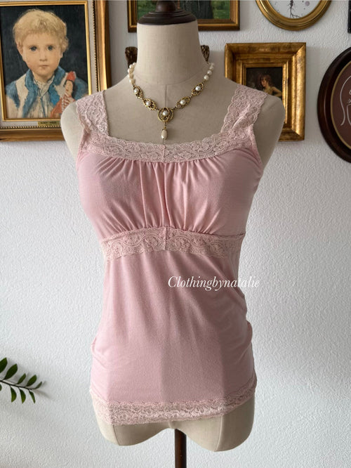 Fairy Pink Cream Knit Cami Set Size S