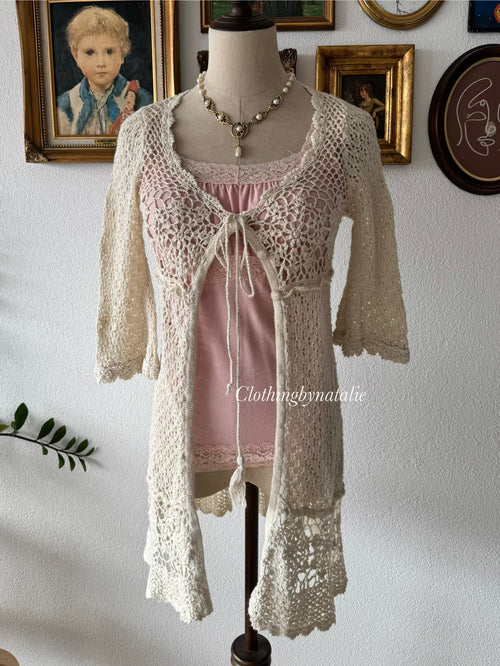 Fairy Pink Cream Knit Cami Set Size S