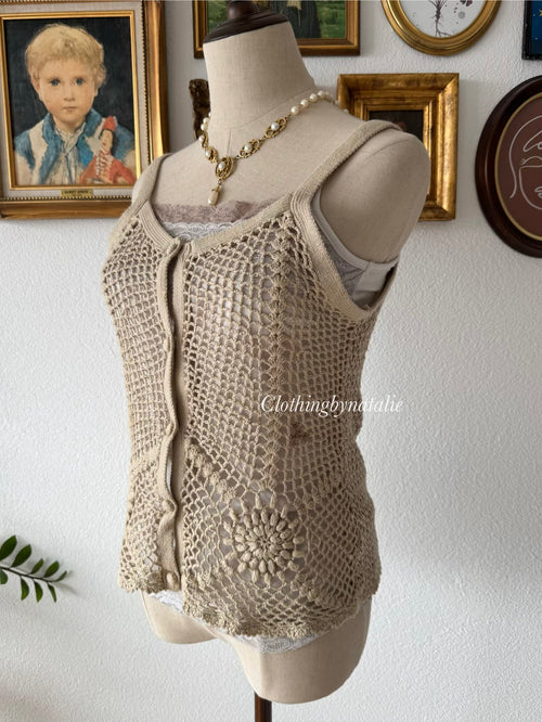 Y2K Brown Knit Cami Set Size S