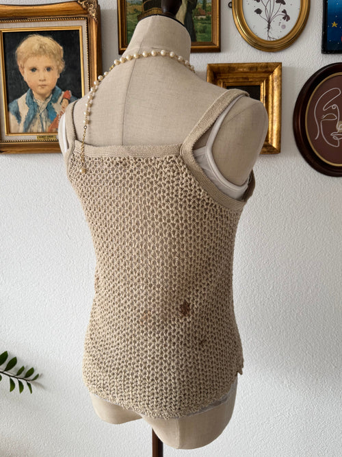 Y2K Brown Knit Cami Set Size S