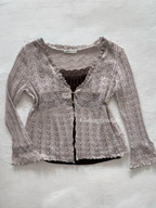 Y2K Knit Cardigan Cami Set Size S