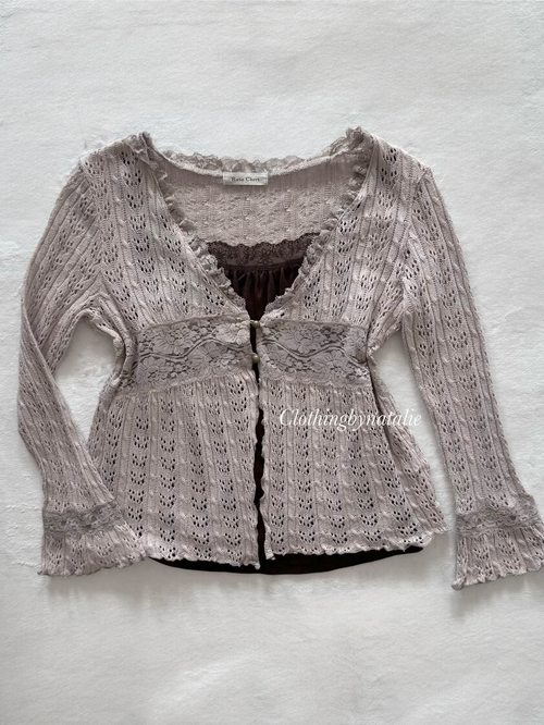 Y2K Knit Cardigan Cami Set Size S